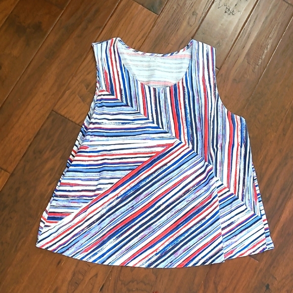 Kim Rogers Multicolor Striped Sleeveless Top size 1X - Picture 1 of 7